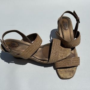 LifeStride Womens Ankle Strap Sandals Wedge Heels Sz US 8.5